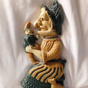 Vintage Punch and Judy Cast Iron Door Stop